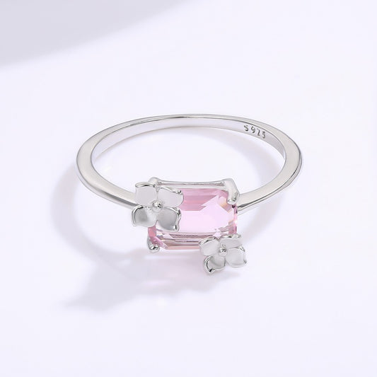 Anillo de Aleación Bañado en Oro con Cristal Emporia® Blanco
