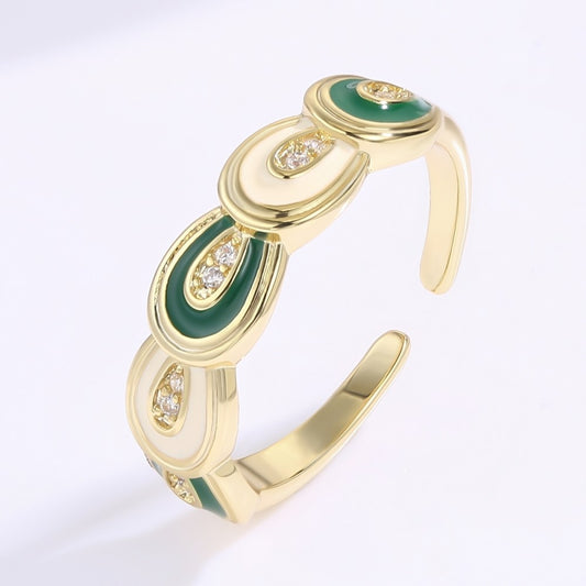 Anillo de Aleación Bañado en Oro con Cristal Emporia® Blanco