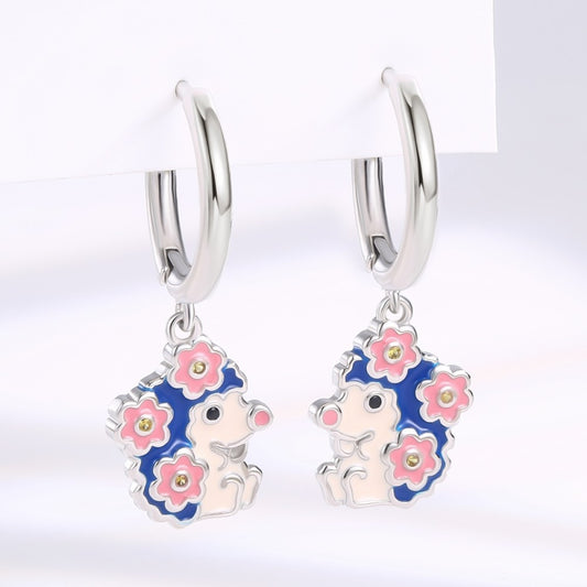 Pendientes de Aleación Bañado en Oro con Cristal Emporia® Azul