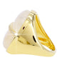 Anillo de Plata Bañada en Oro con Piedra Lunar Arco Iris y Topacio Blanco