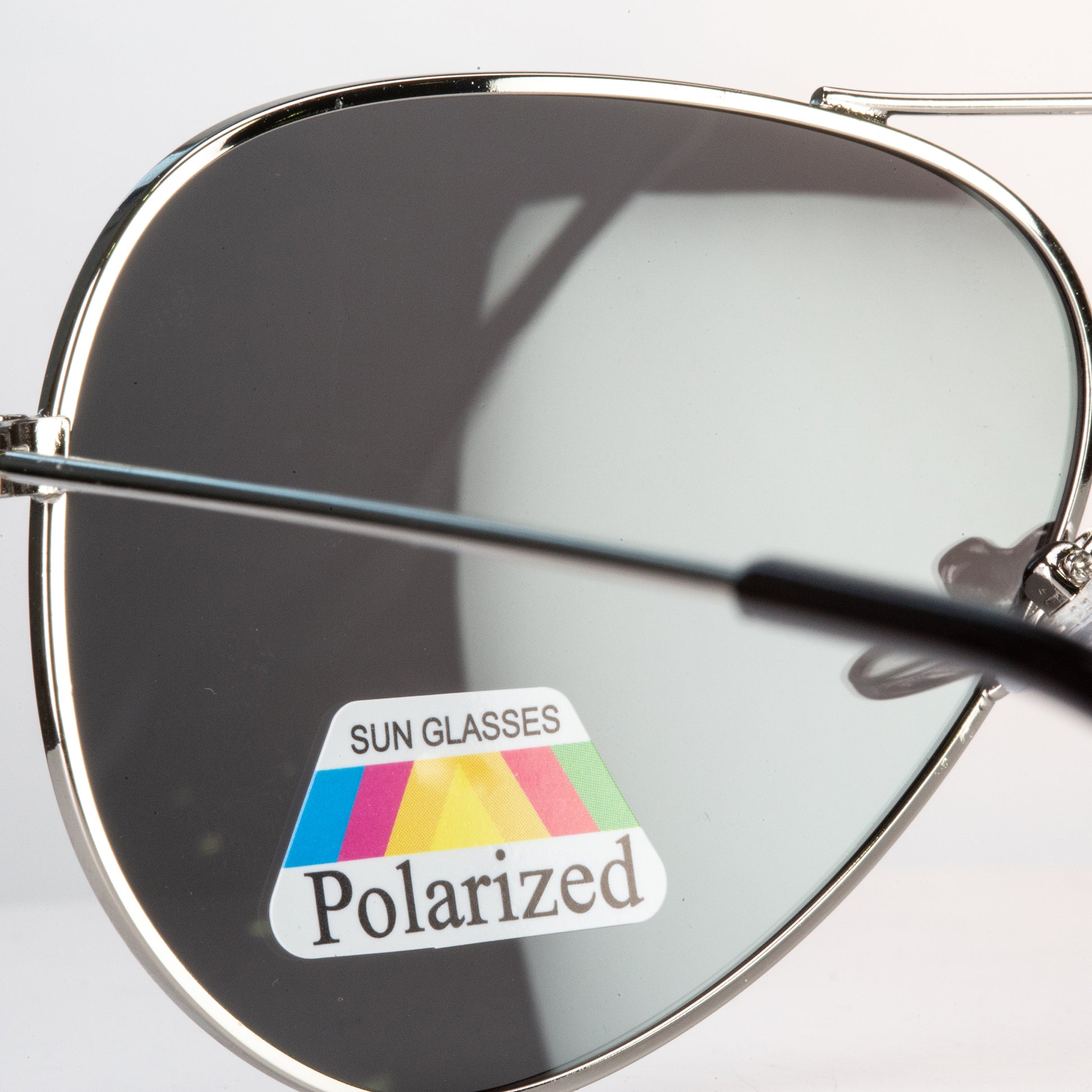 Emporia Italy - Gafas de sol piloto "CRYSTAL", gafas de sol polarizadas con filtro UV con estuche y paño de limpieza, lentes cromo-plata, montura plateada 4 