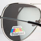 Emporia Italy - Gafas de sol piloto "CRYSTAL", gafas de sol polarizadas con filtro UV con estuche y paño de limpieza, lentes cromo-plata, montura plateada