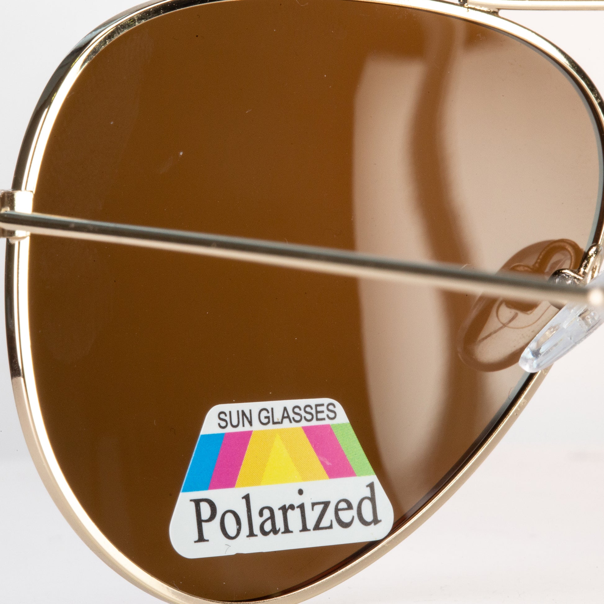 Emporia Italy - Gafas de sol piloto "DESIERTO", gafas de sol polarizadas con filtro UV con estuche y paño de limpieza, lentes marrón claro, montura dorada 3 