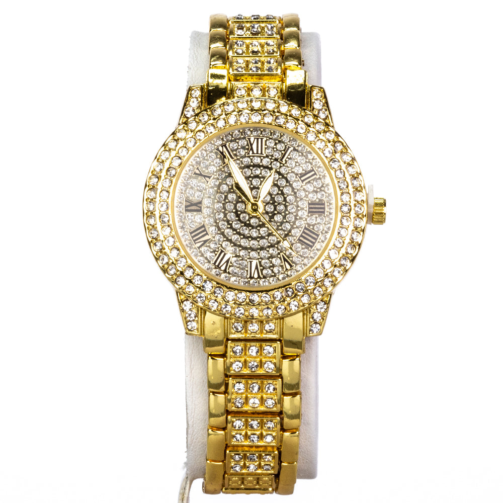 Reloj de Aleación Bañado en Oro con Cristal Emporia® Blanco ( Collar +Pendientes +Pulsera +Colgante ) 7 