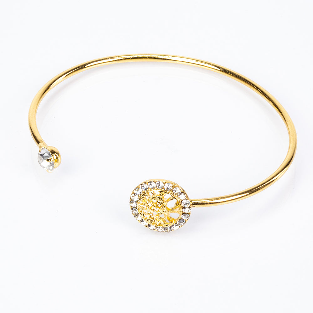 Reloj de Aleación Bañado en Oro con Cristal Emporia® Blanco ( Collar +Pendientes +Pulsera +Colgante ) 11 