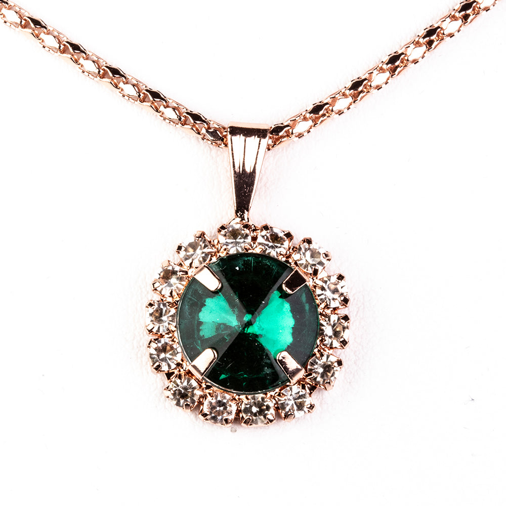 Reloj de Aleación Bañado en Oro con Cristal Emporia® Verde y Cristal Emporia® Blanco ( Collar +Pendientes +Pulsera +Anillo +Colgante ) 1 