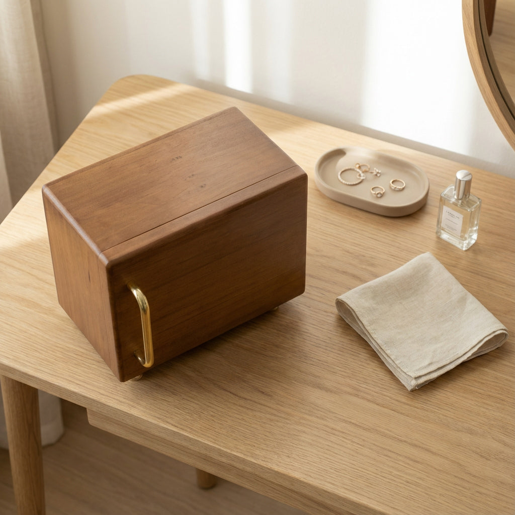 Mini cofre organizador de joyas con múltiples cajones Emporia