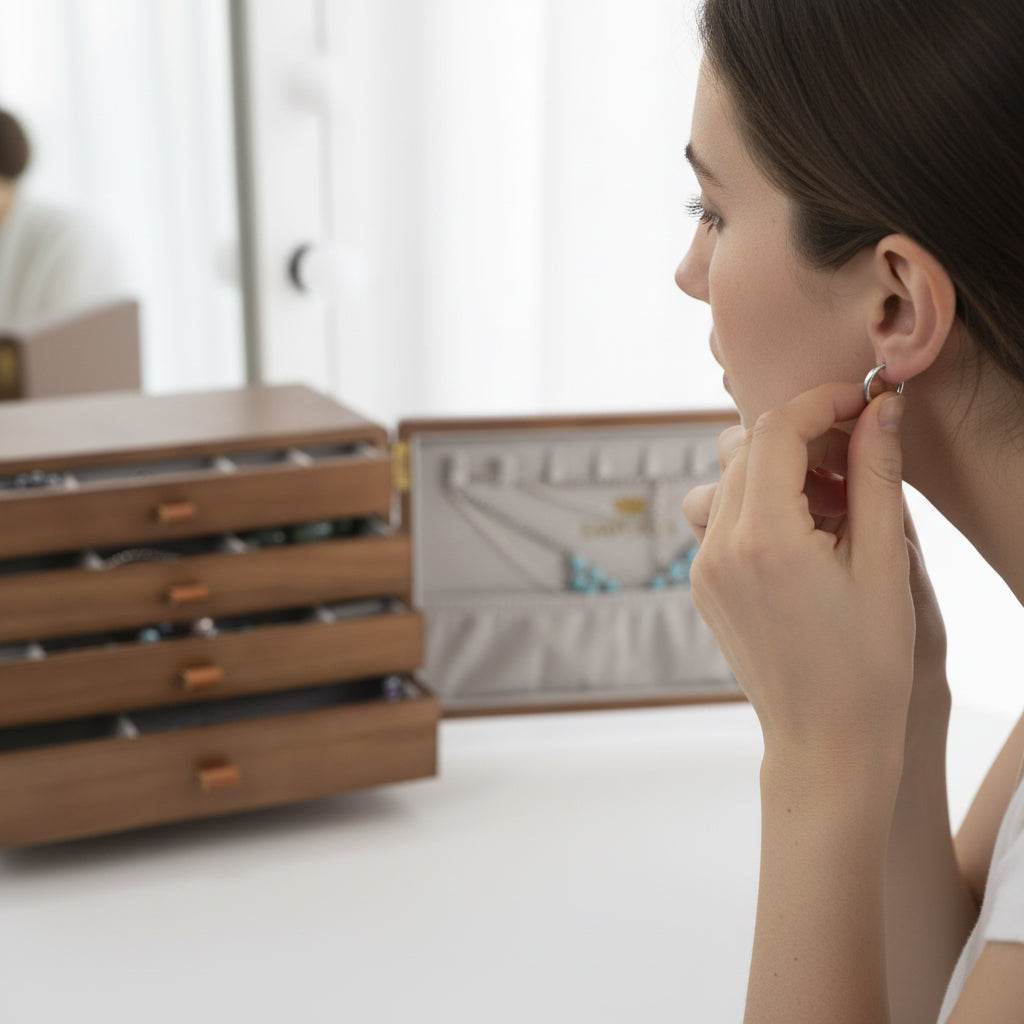 Mini cofre organizador de joyas con múltiples cajones Emporia 5 