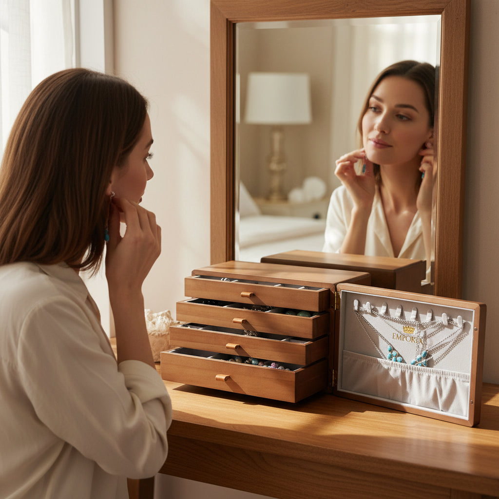Mini cofre organizador de joyas con múltiples cajones Emporia 6 