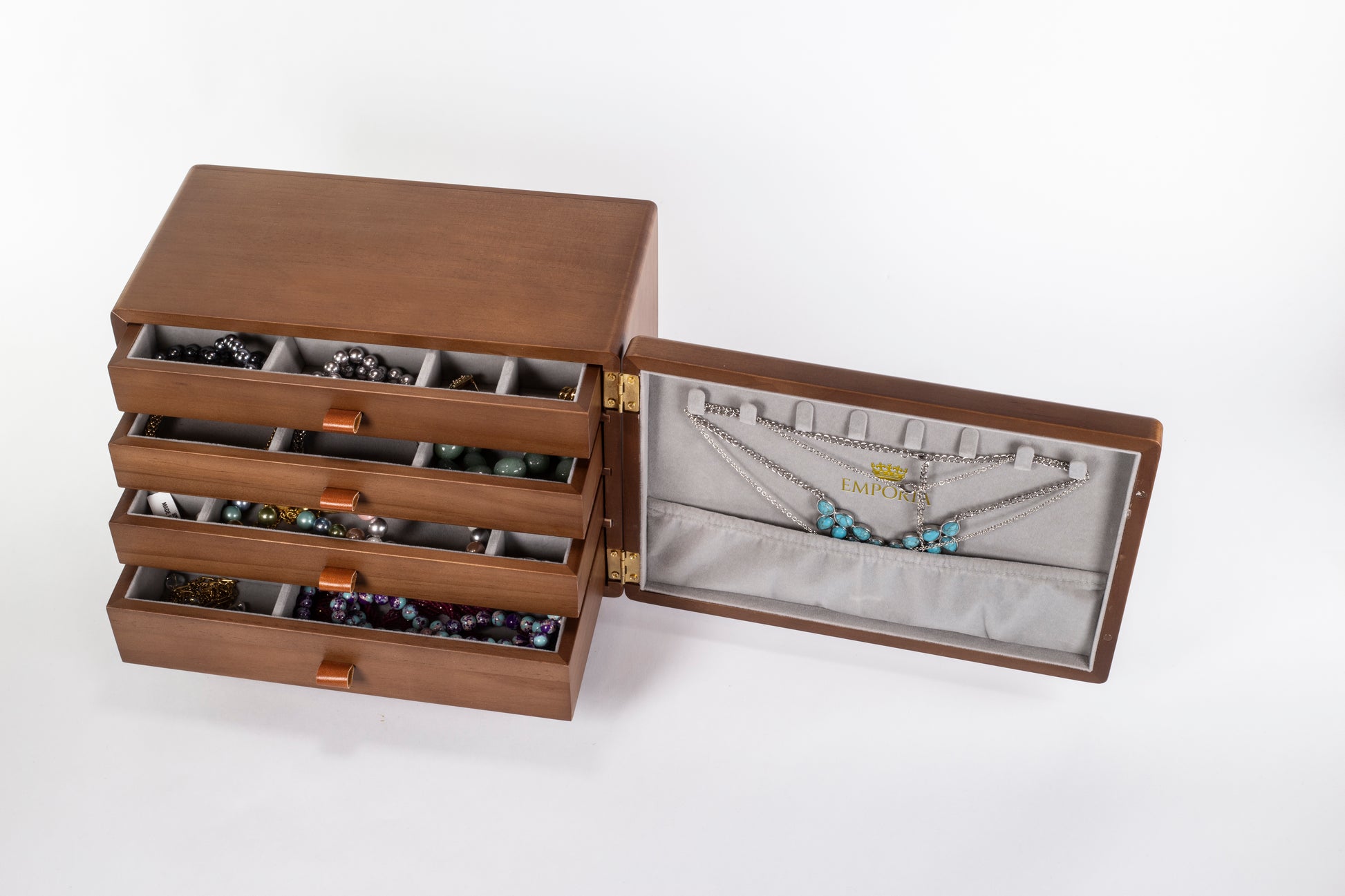 Mini cofre organizador de joyas con múltiples cajones Emporia 10 