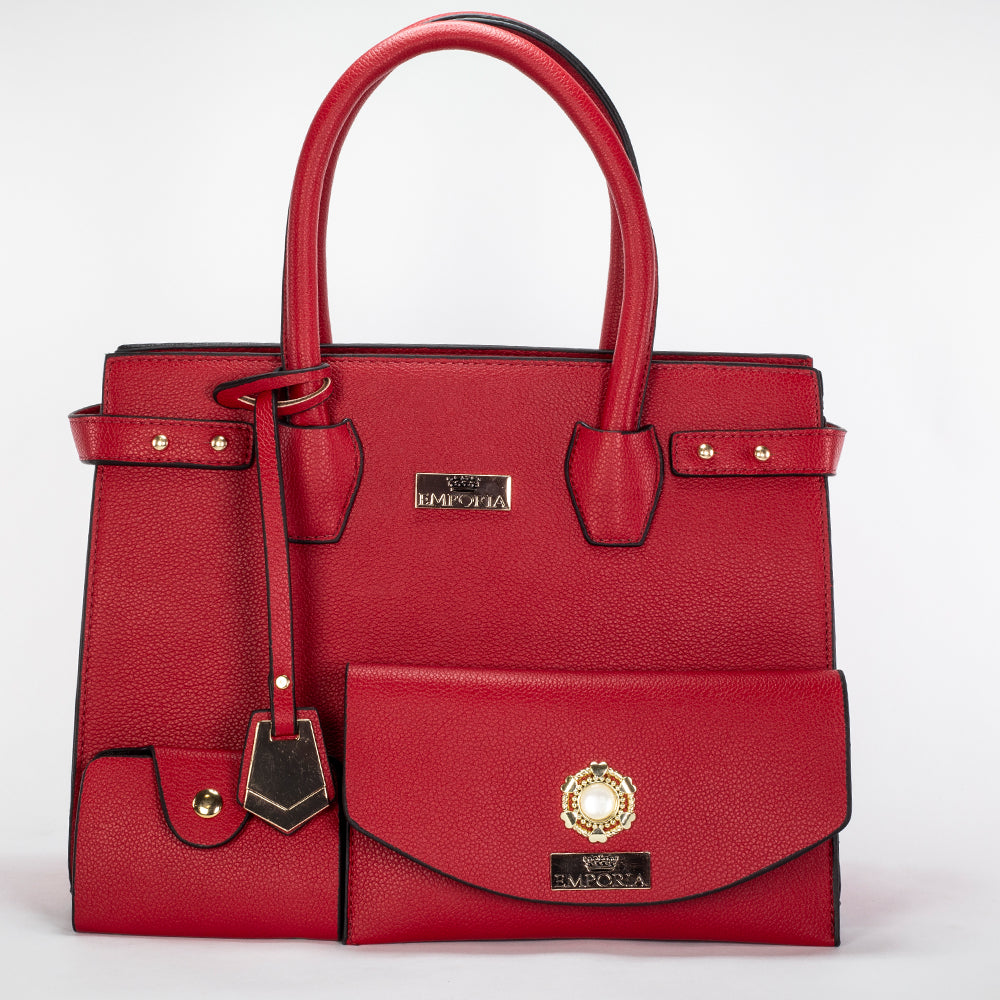 Colección Emporia de primavera 2025 - " Amanacer escarlata", Set de 3 bolsos; rojo 2 