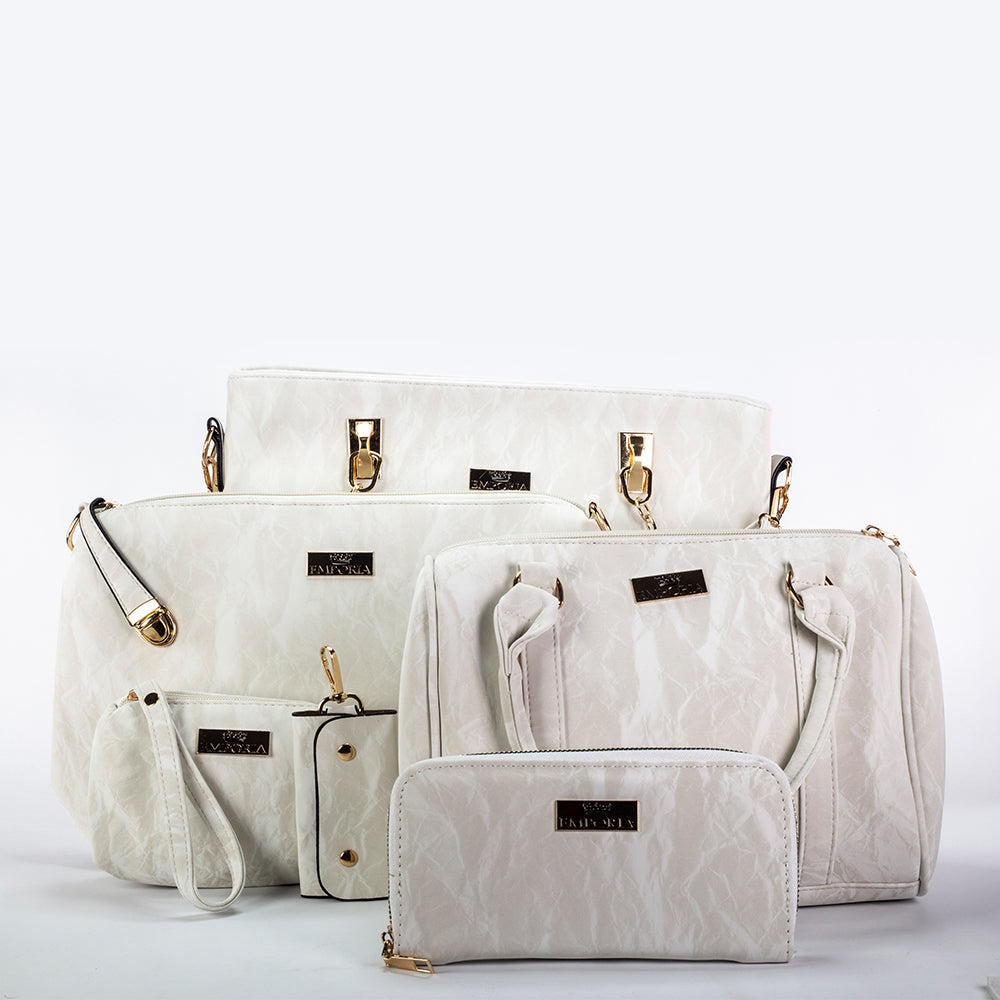 Colección Emporia de primavera 2025 - "Luna de marfil", Set de 6 bolsos: blanco 11 