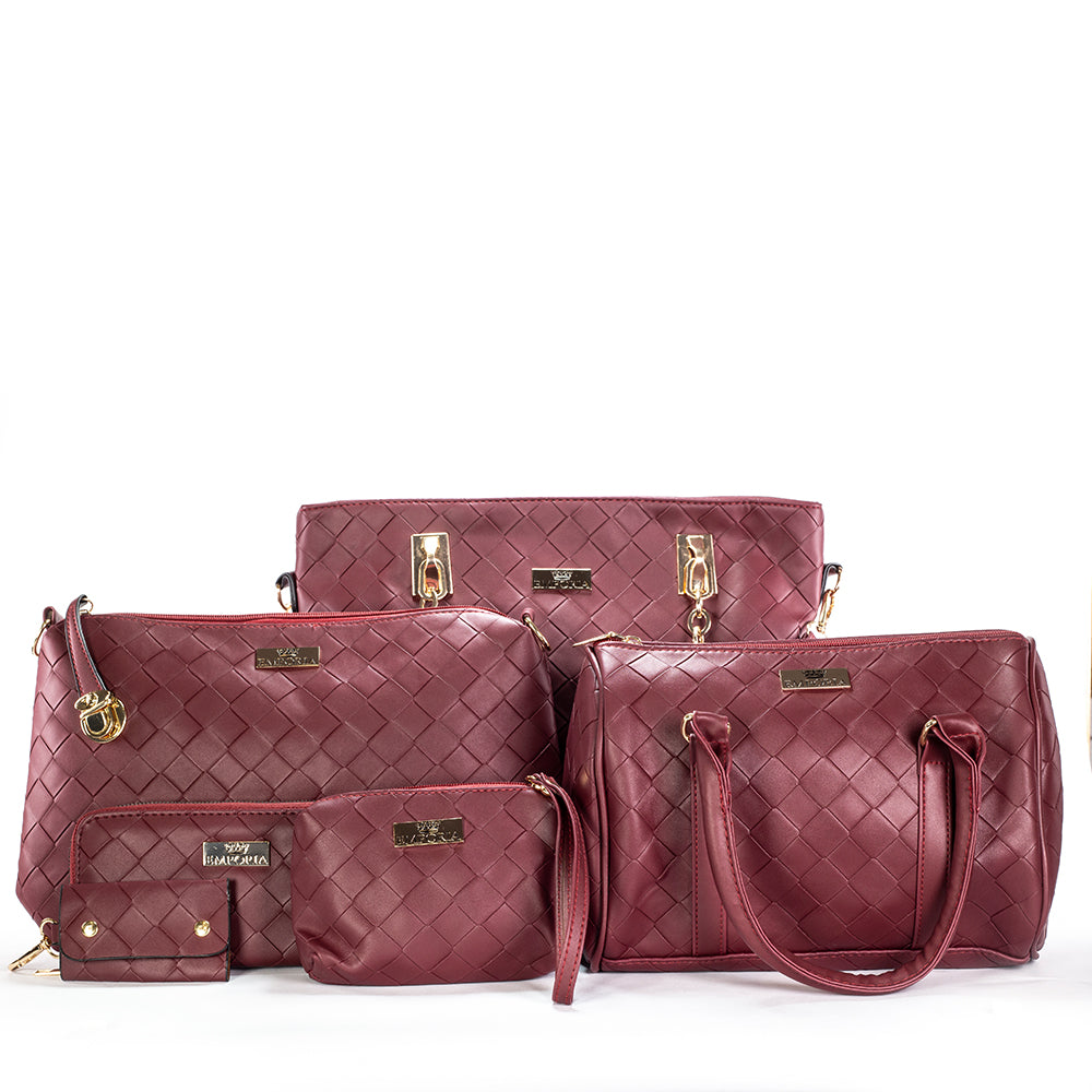 Colección Emporia de primavera 2025- " Orquídea roja", Set de 6 bolsos; red