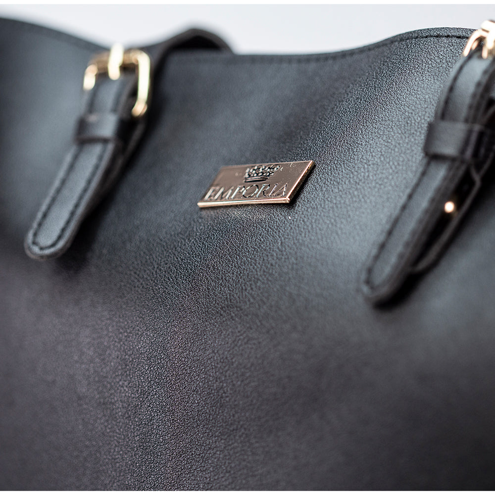 Colección Emporia de primavera 2025 - "Terciopelo oscuro", set de 3 bolsos; negro 3 
