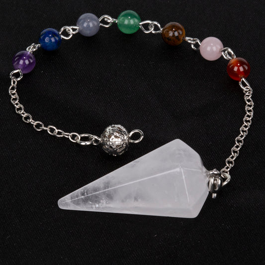 Péndulo con gemas con Cuarzo Claro y Amatista