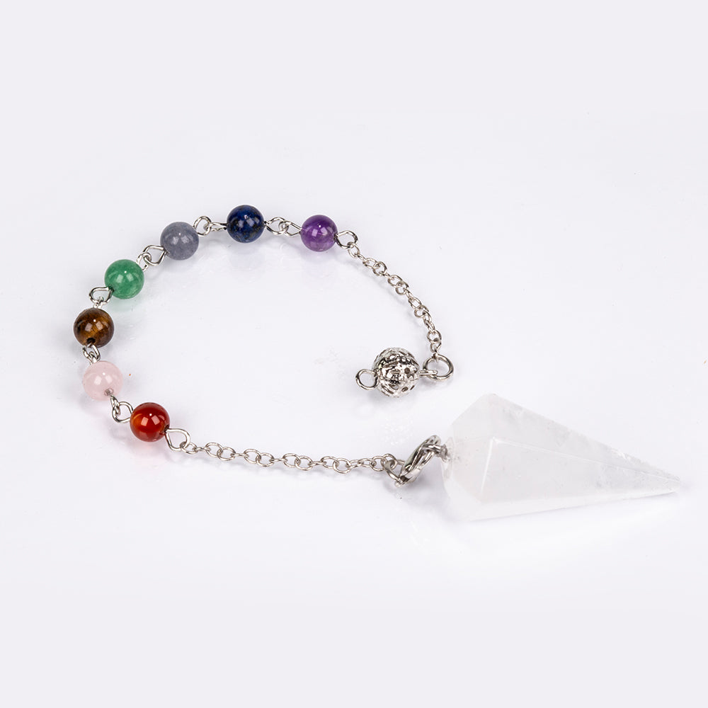 Péndulo con gemas con Cuarzo Claro y Amatista