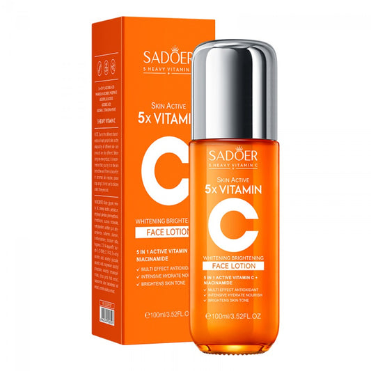 SADOER 5 tipos de leche facial reafirmante e hidratante enriquecida con vitamina C