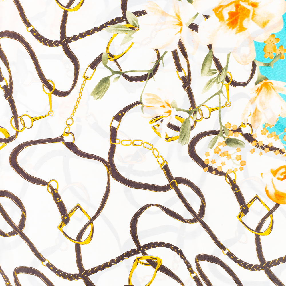 Bufanda abrazo floral, 85 x 180 cms, azul claro, 100% seda vegana 2 