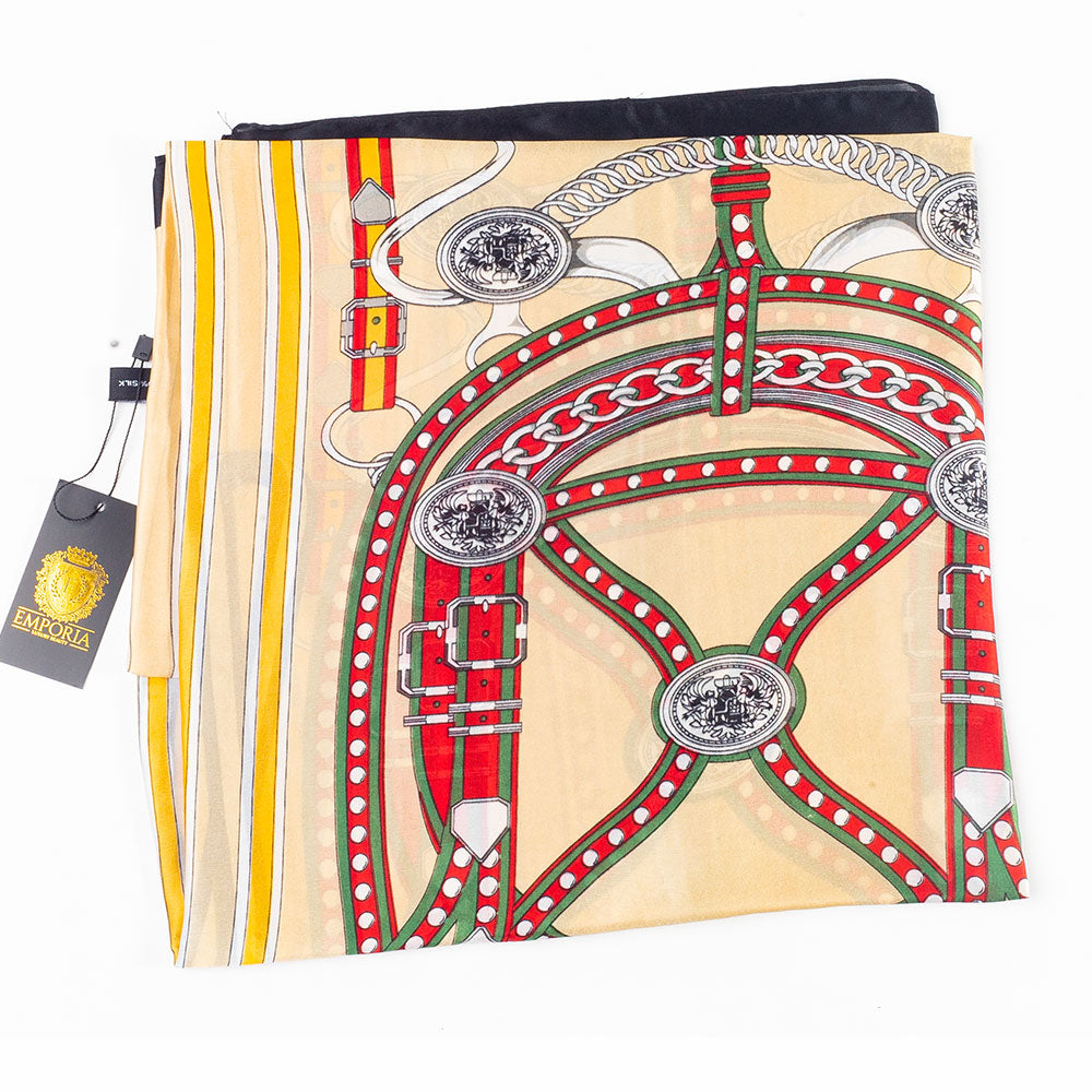 Bufanda lujosa escape de las cadenas, 85 x 180 cms, crema, 100% seda vegana 1 