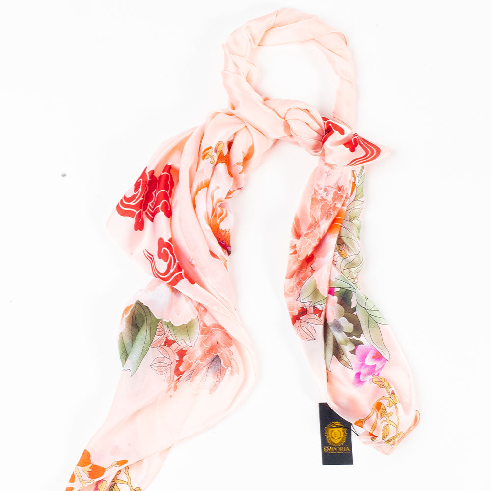 Bufanda legado haitang, 85 x 180 cms, rosa, 100% seda vegana 5 