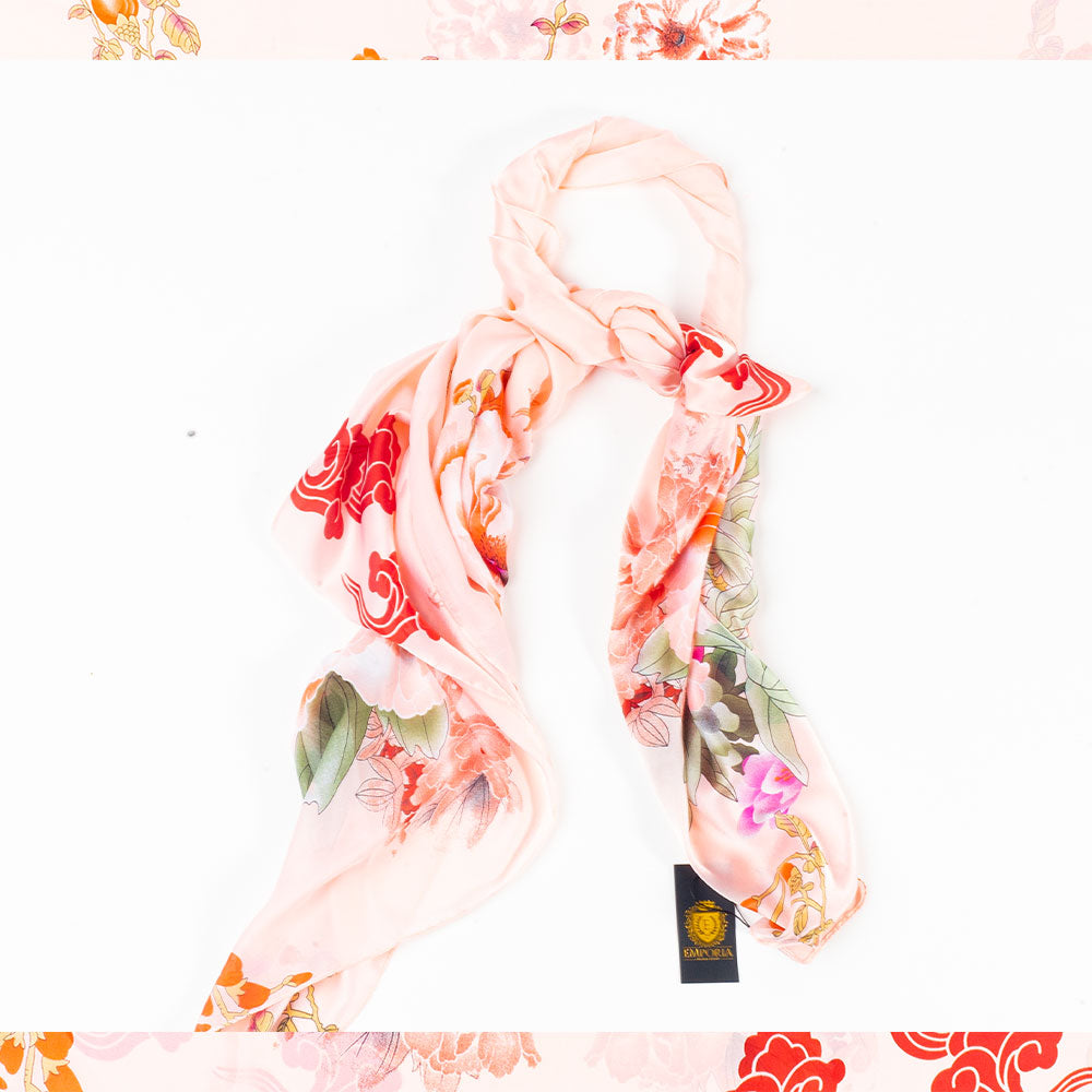 Bufanda legado haitang, 85 x 180 cms, rosa, 100% seda vegana 4 