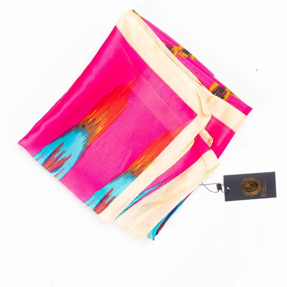 Bufanda prisma pavo real, 85 x 180 cms, rosa 100% seda vegana 1 