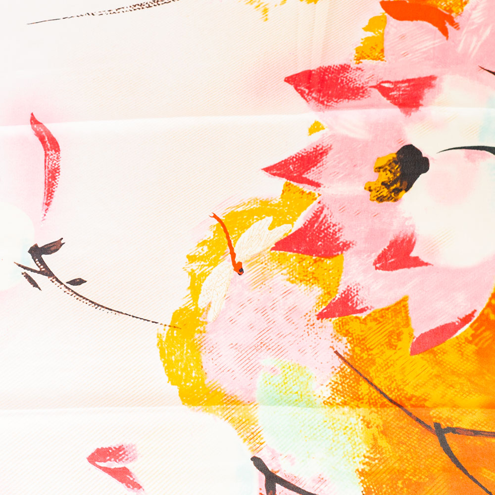 Bufanda lotus de noche, 85 x 180 cms, naranja, 100% seda vegana