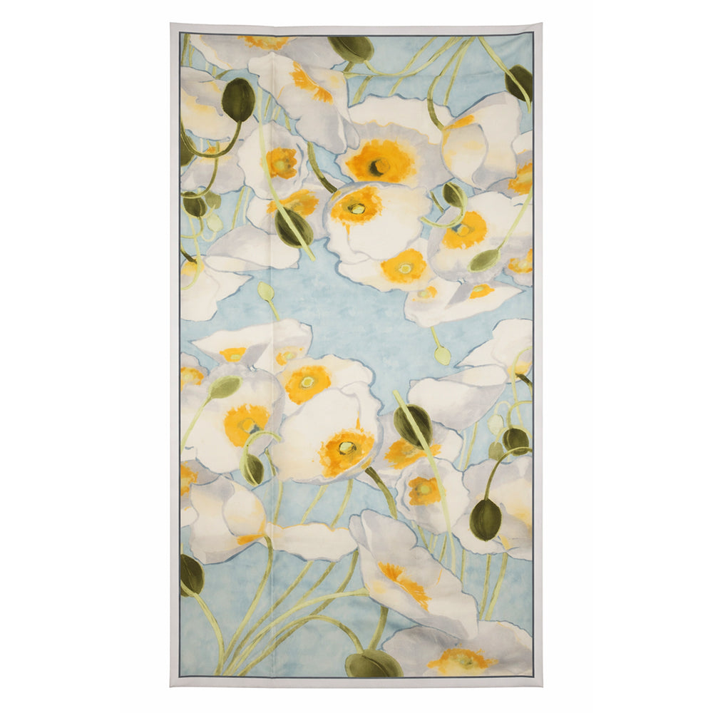 Bufanda jardín lúcido, 85 x 180 cms, azul claro,  100% seda vegana 5 
