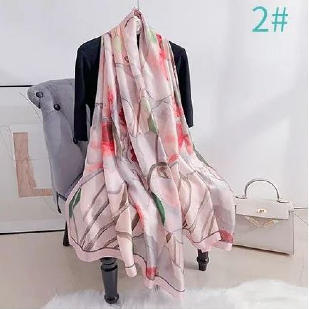 Bufanda jardín lúcido, 85 x 180 cms, 100% seda vegana 1 
