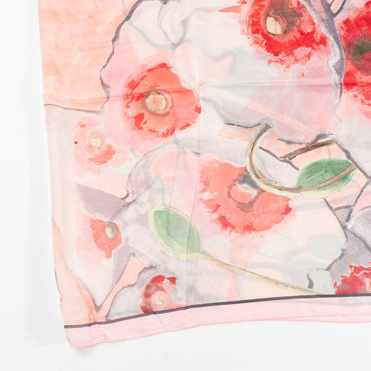 Bufanda jardín lúcido, 85 x 180 cms, 100% seda vegana