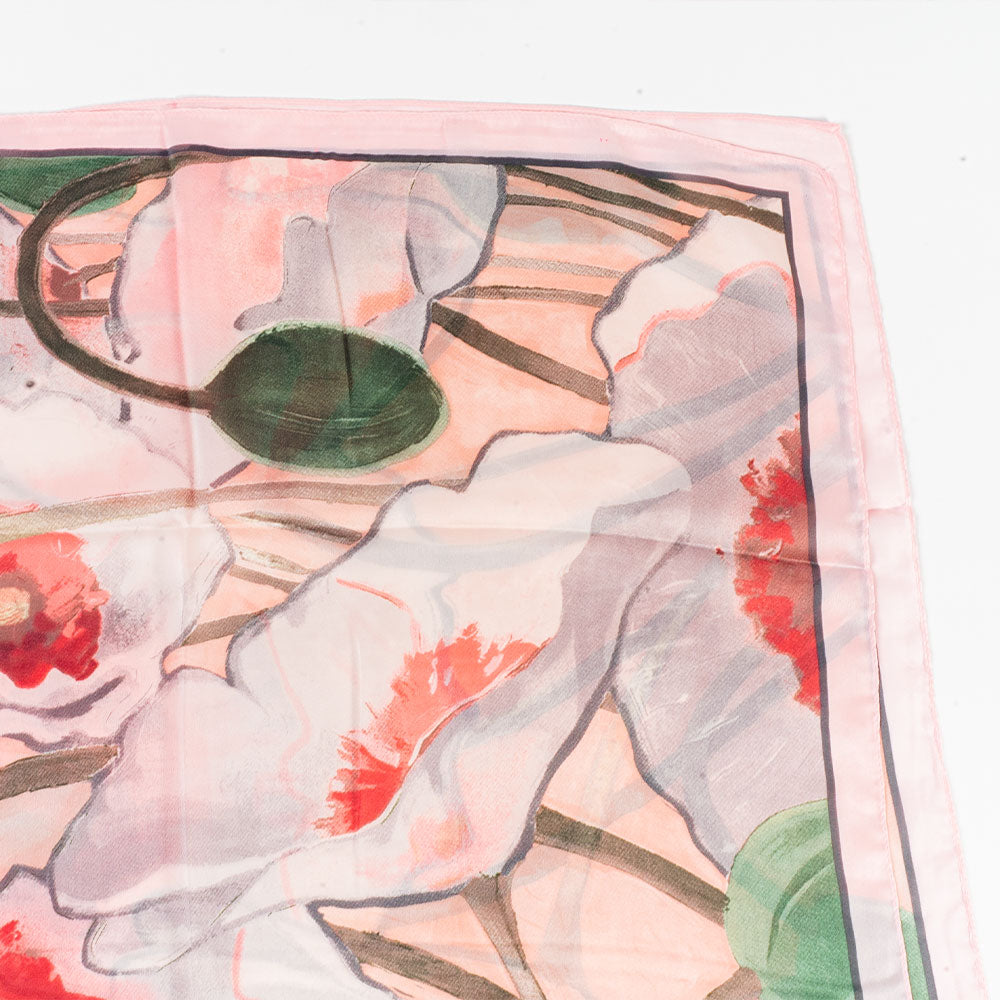 Bufanda jardín lúcido, 85 x 180 cms, 100% seda vegana