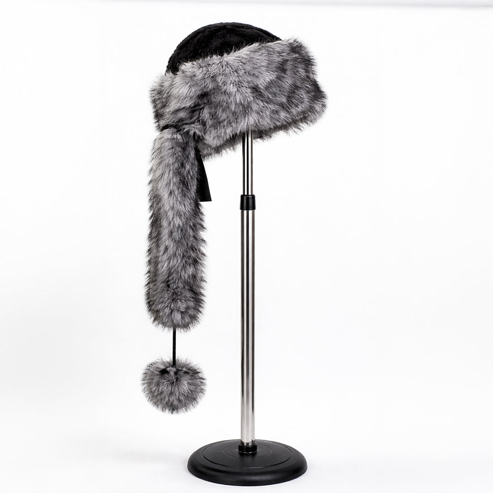 Gorro de invierno de piel sintética plateado con bufanda – talla única 3 