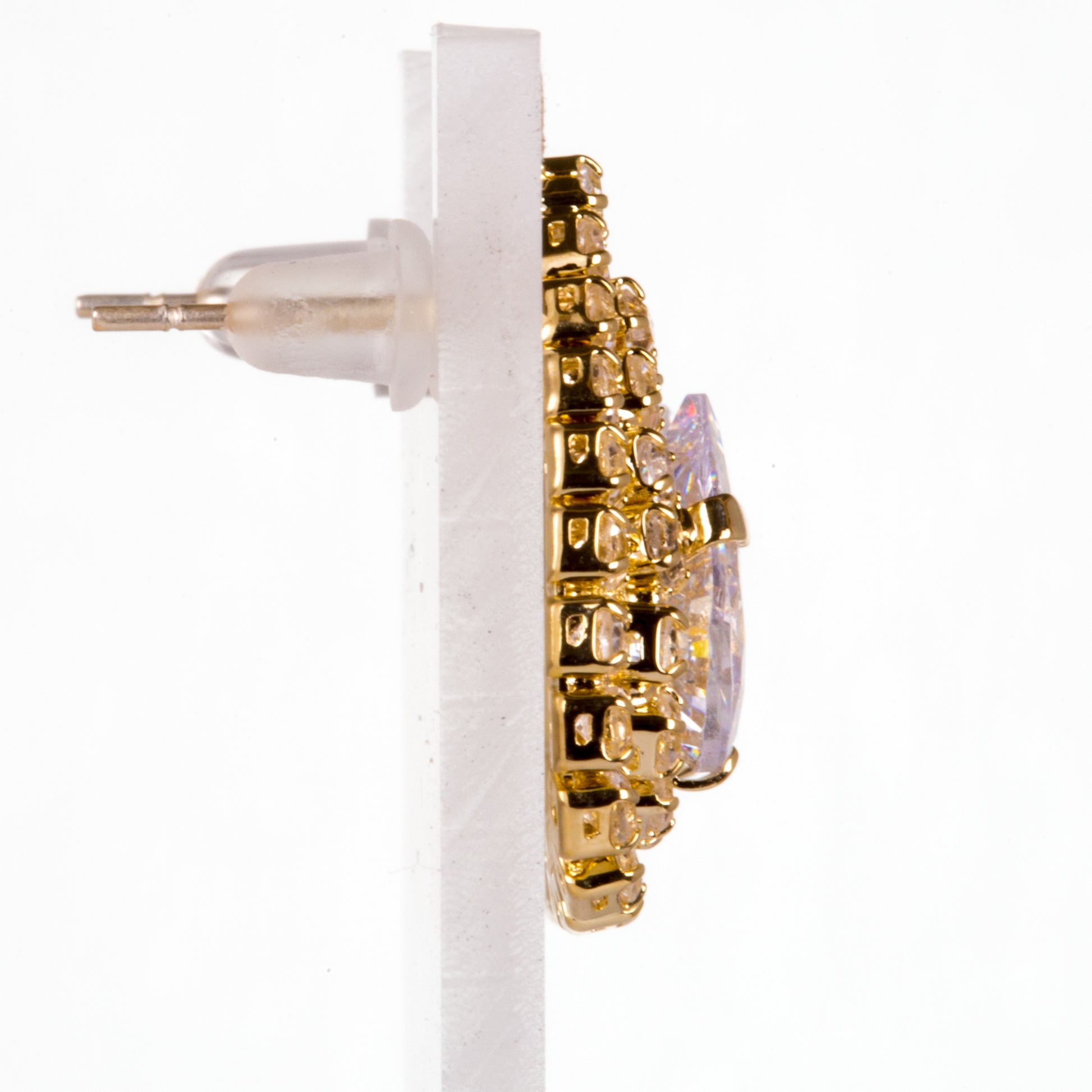 Conjunto de Aleación Bañado en Oro con Cristal Emporia® Blanco 4 