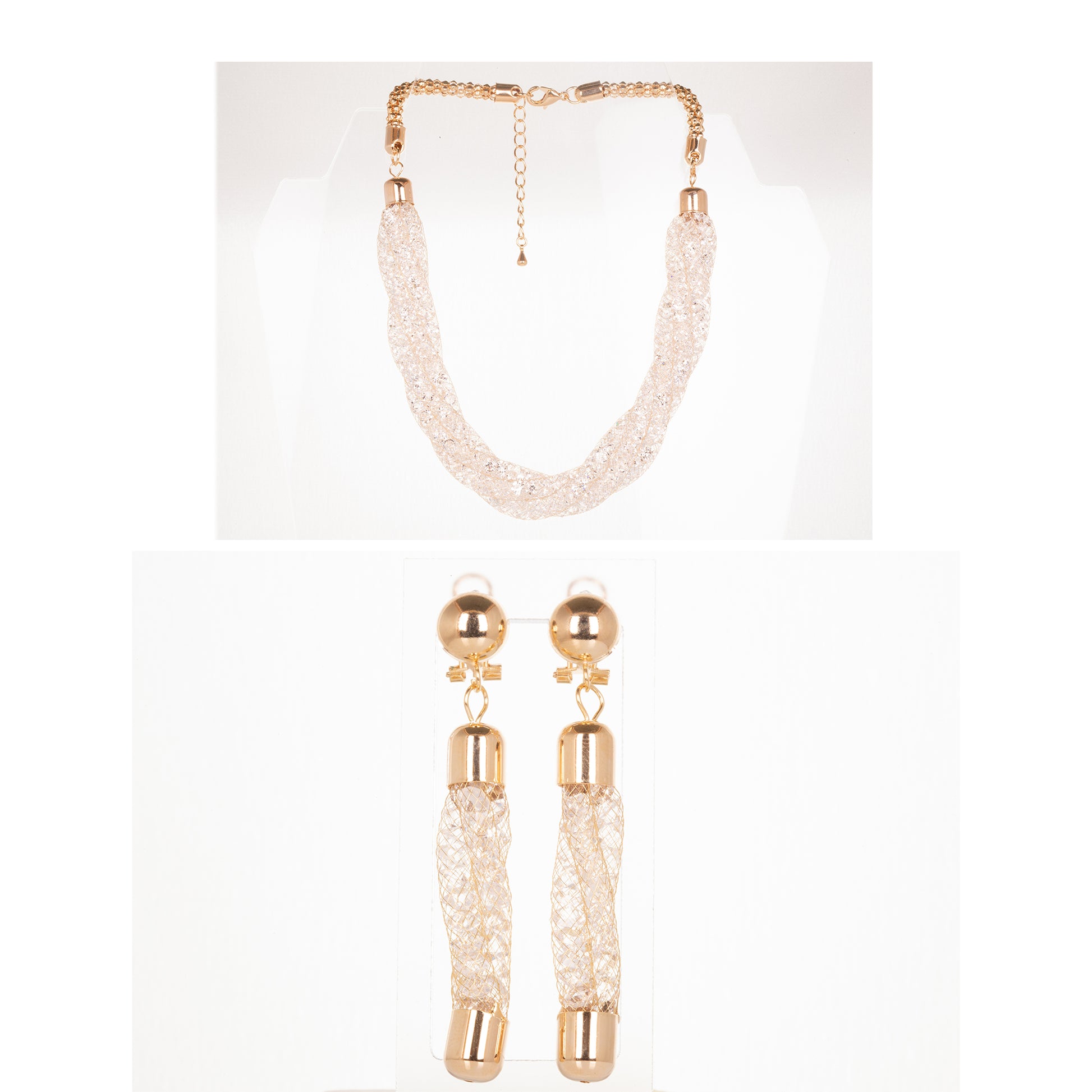 Conjunto de Aleación Bañado en Oro con Cristal Emporia® Multicolor 1 
