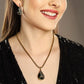 Conjunto de Aleación Bañado en Oro con Cristal Emporia® Verde y Cristal Emporia® Blanco ( Collar +Pendientes +Colgante )