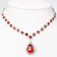 Bolso de Aleación Bañado en Oro con Cristal Emporia® Rojo y Cristal Emporia® Blanco ( Collar +Pendientes +Pulsera +Anillo )