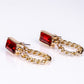 Reloj de Aleación Bañado en Oro con Cristal Emporia® Rojo y Cristal Emporia® Blanco ( Collar +Pendientes +Pulsera )