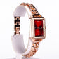 Reloj de Aleación Bañado en Oro con Cristal Emporia® Rojo y Cristal Emporia® Blanco ( Collar +Pendientes +Pulsera )