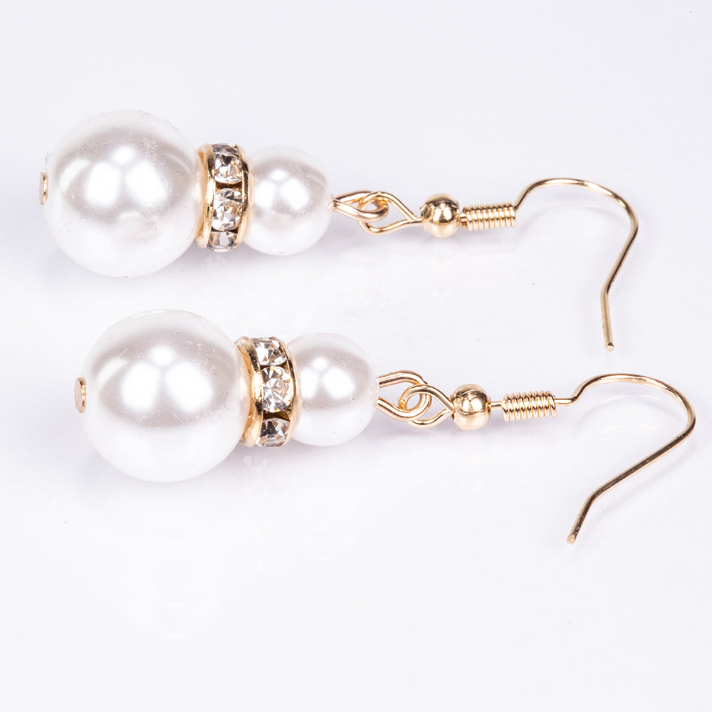 Reloj de Aleación Bañado en Oro con Cristal Emporia® Blanco ( Collar +Pendientes +Pulsera ) 2 