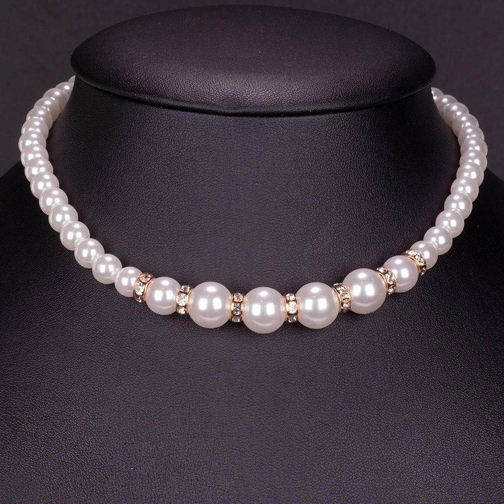 Reloj de Aleación Bañado en Oro con Cristal Emporia® Blanco ( Collar +Pendientes +Pulsera ) 9 