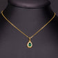 Conjunto de Aleación Bañado en Oro con Cristal Emporia® Verde y Cristal Emporia® Blanco ( Collar +Pendientes +Pulsera +Anillo +Colgante )