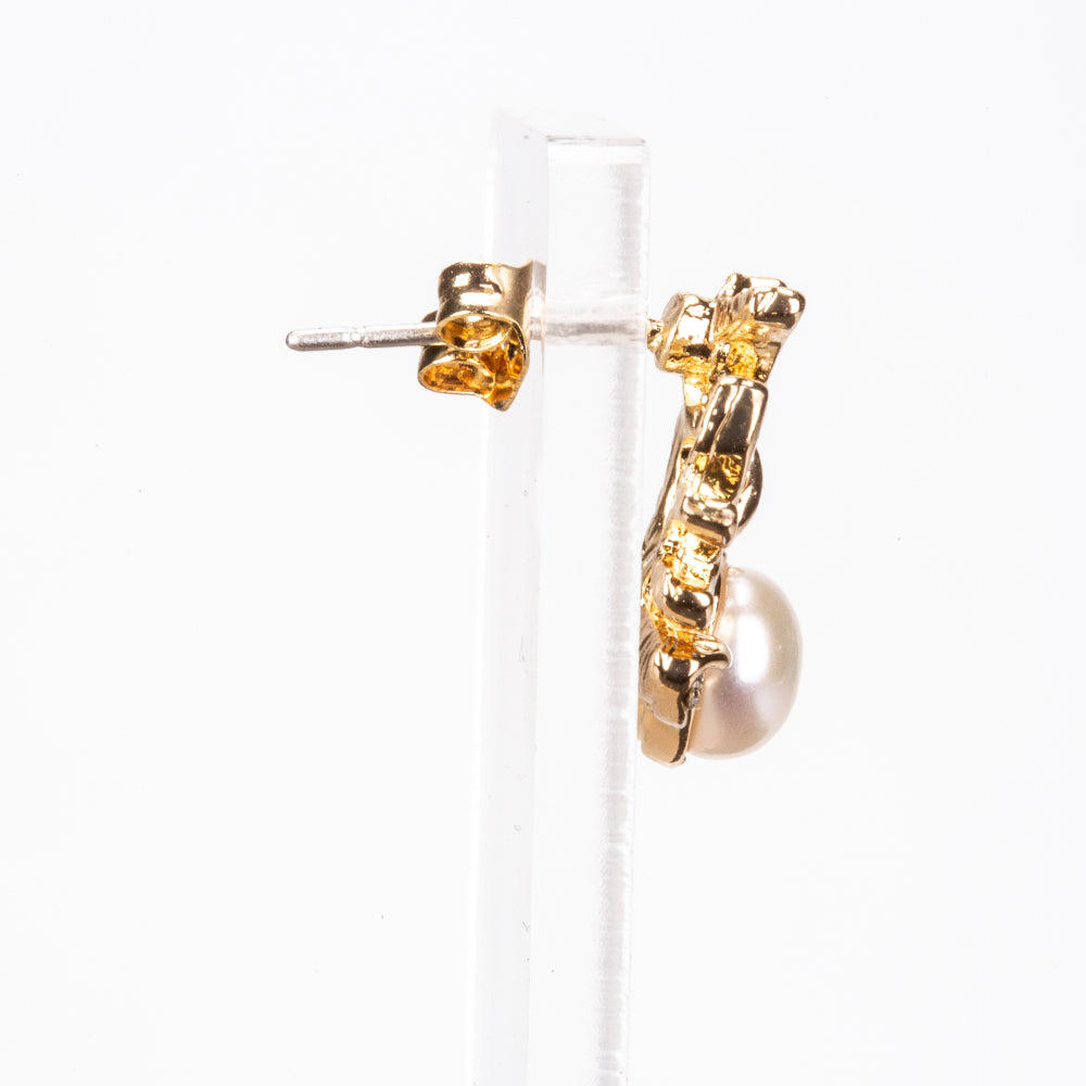 Pendientes de Aleación Bañado en Oro con Cristal Emporia® Blanco 3 