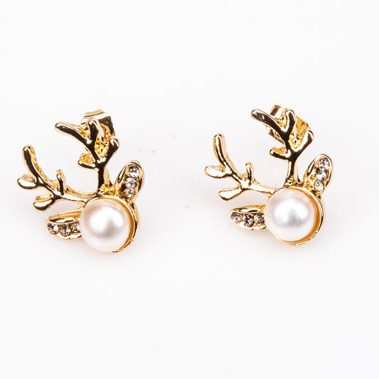 Pendientes de Aleación Bañado en Oro con Cristal Emporia® Blanco