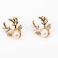 Pendientes de Aleación Bañado en Oro con Cristal Emporia® Blanco