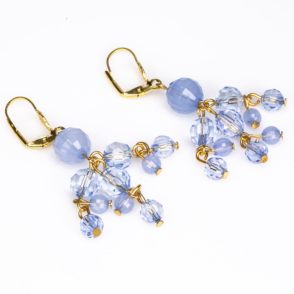 Pendientes de Aleación Bañado en Oro con Cristal Emporia® Azul