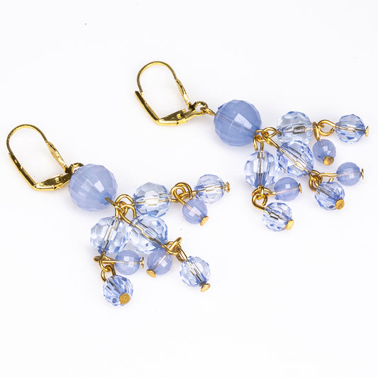 Pendientes de Aleación Bañado en Oro con Cristal Emporia® Azul
