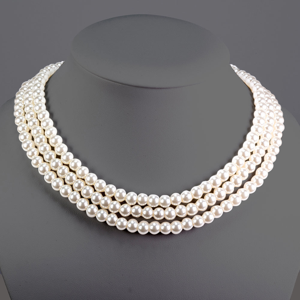 Conjunto de Aleación Bañado en Oro con Perla de cristal ( Collar ) 2 