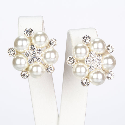 Conjunto de Aleación Bañado en Oro con Perla de cristal y Cristal Emporia® Blanco