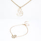 Conjunto de Aleación Bañado en Oro ( Collar +Pulsera +Colgante )