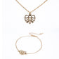 Conjunto de Aleación Bañado en Oro ( Collar +Pulsera )